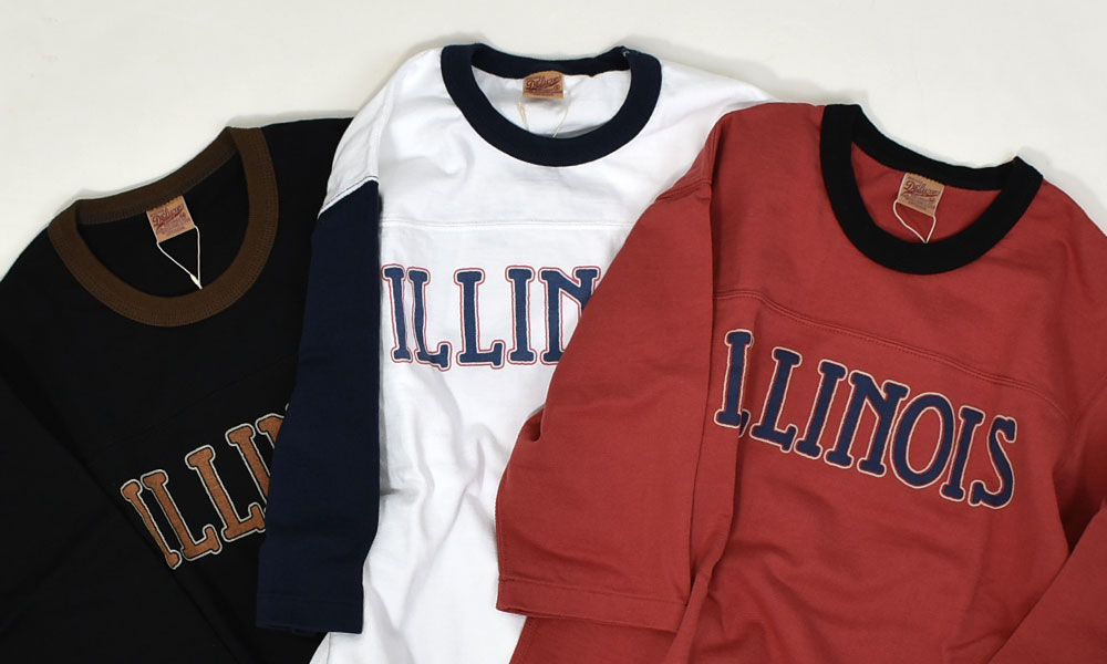 デラックスウエア (DELUXEWARE)ILLINOIS 半袖プリントTシャツ フットボールTシャツ URES-07