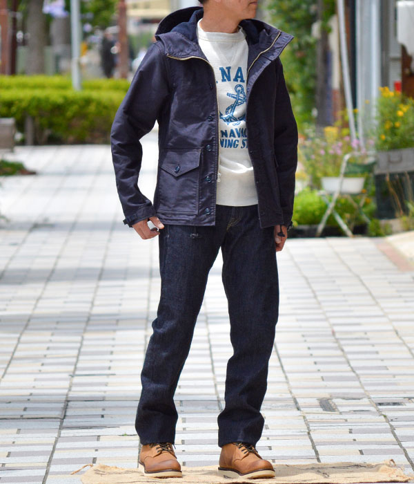フリーホイーラーズ(FREEWHEELERS)DECK WORKER PARKA 2221006 着用全身コーディネート