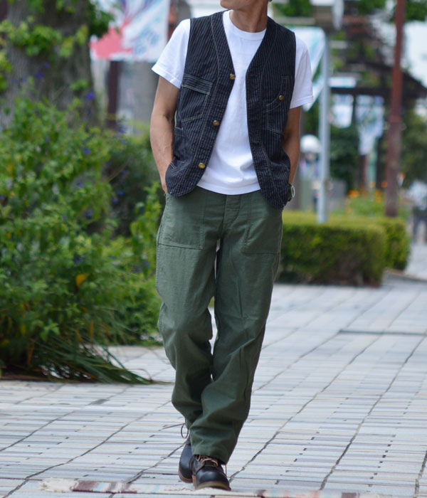 オアスロウ (orSlow) US ARMY FATIGUE PANTS *Button Fly 01-5002 を使ったレディースコーディネート