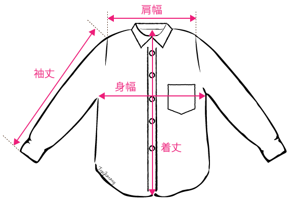 シャツの測り方