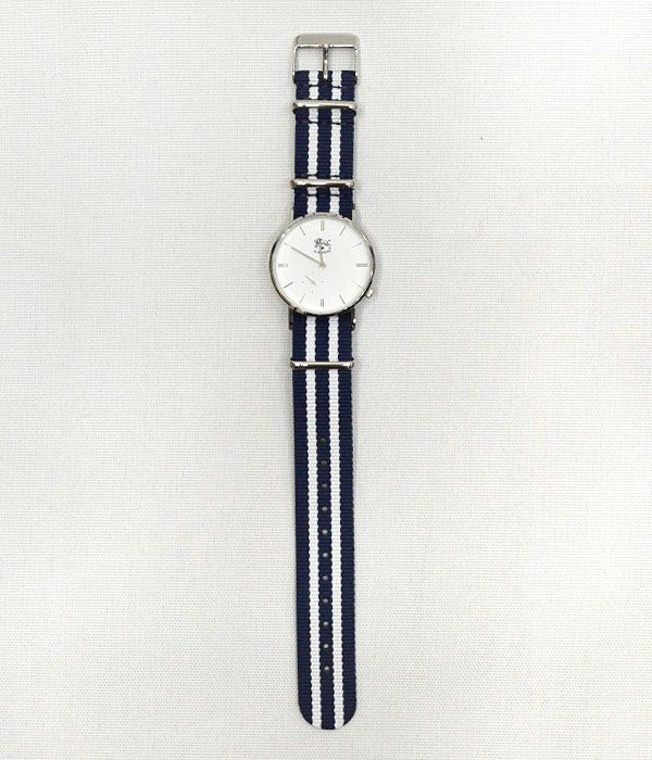 イルビゾンテ(IL BISONTE) ナイロンベルト リストウォッチ 腕時計54172304197 54172-3-04197　01 シルバー/ブルーストライプ