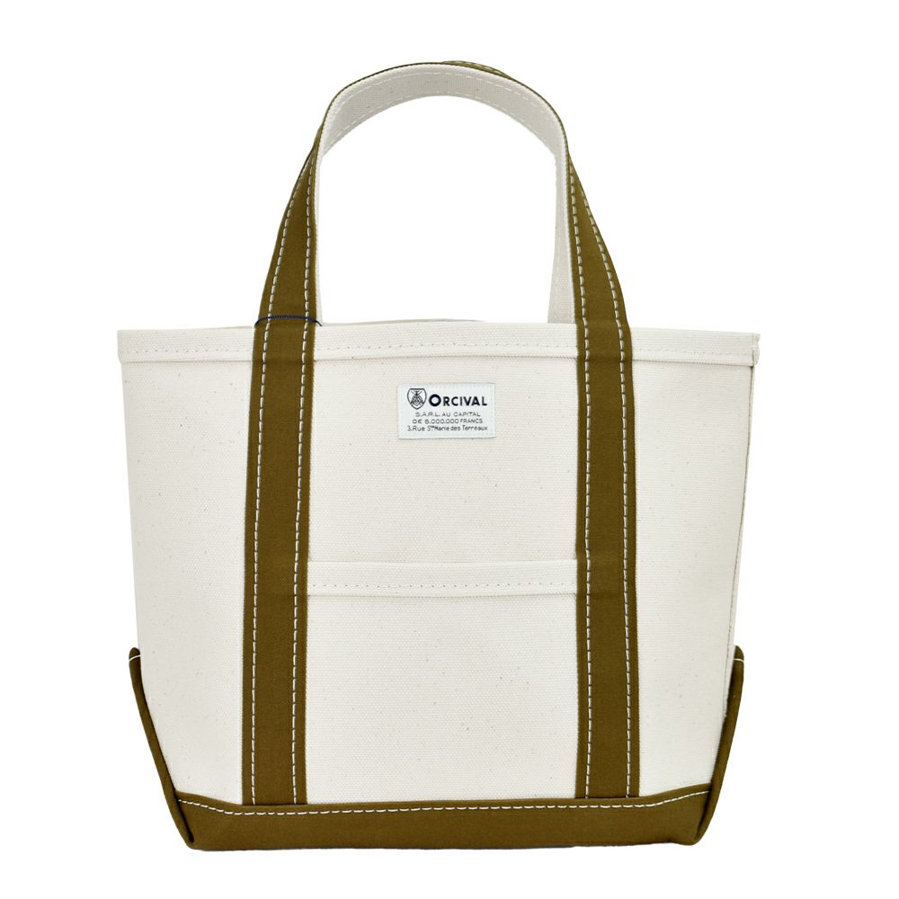 オーチバル/オーシバル (ORCIVAL) Tote Bag Small キャンバストートバッグ 小 マイバッグ エコバッグ OR-H0285KWC ECRU × SAFARI ECRU×SAFARI