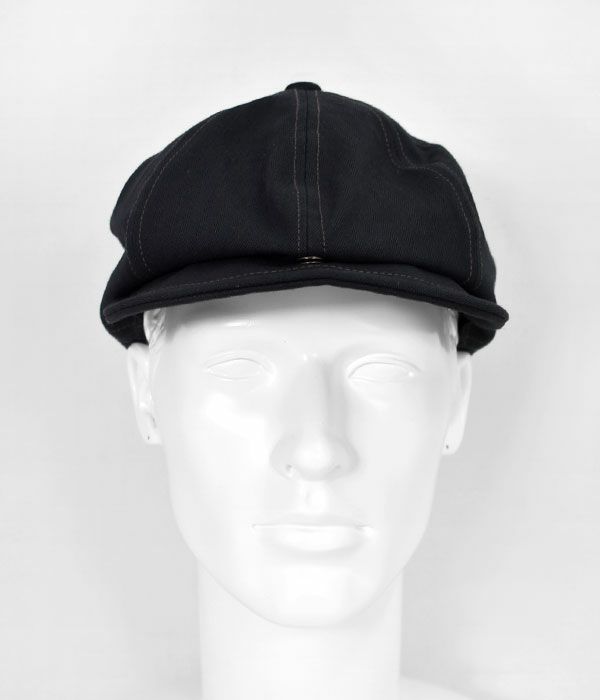 フリーホイーラーズ (FREEWHEELERS) -Dylan- 1940s STYLE CASQUETTE Vintage Style Yarn-Dyed Herringbone Twill BLACK H.B.TWILL ディラン ブラックヘリンボーンツイル キャスケット 帽子 2517002