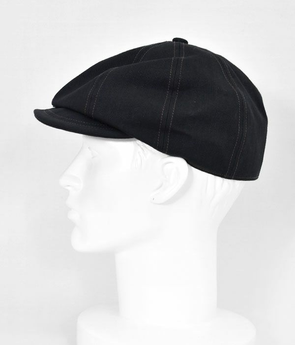 フリーホイーラーズ (FREEWHEELERS) -Dylan- 1940s STYLE CASQUETTE Vintage Style Yarn-Dyed Herringbone Twill BLACK H.B.TWILL ディラン ブラックヘリンボーンツイル キャスケット 帽子 2517002