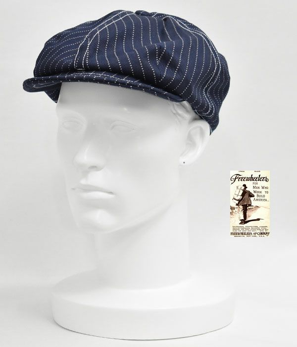 フリーホイーラーズ (FREEWHEELERS) -Cassady- 1910~1920s STYLE CASQUETTE キャサディ インディゴウォバッシュストライプ 帽子 2317001