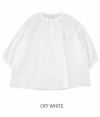 ル グラジック(LE GLAZIK) ラミーギャザーネックシャツ 半袖ブラウス JL-3656RAM  OFF WHITE