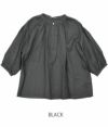 ル グラジック(LE GLAZIK) ラミーギャザーネックシャツ 半袖ブラウス JL-3656RAM  BLACK