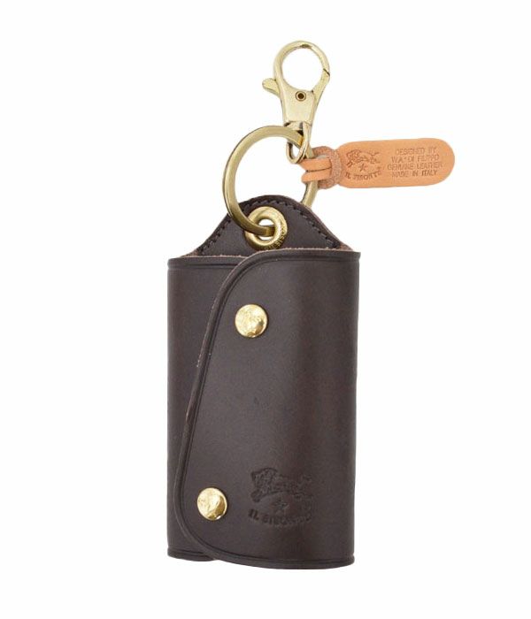 イルビゾンテ(IL BISONTE) レザーワイドキーケース 54324-0-4150 5432404150　32 こげ茶(ダークブラウン)	