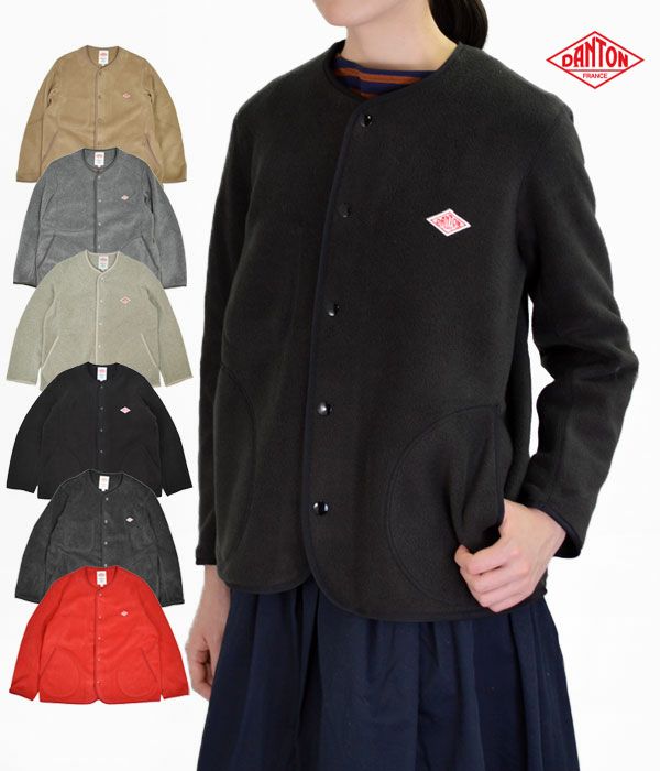 ダントン (DANTON)
WOMEN'S FLEECE COLLARLESS JACKET
ノーカラー フリースジャケット スナップボタン
JD-8911