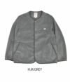 ダントン (DANTON) WOMEN'S FLEECE COLLARLESS JACKET ノーカラー フリースジャケット JD-8911 H.M.GREY