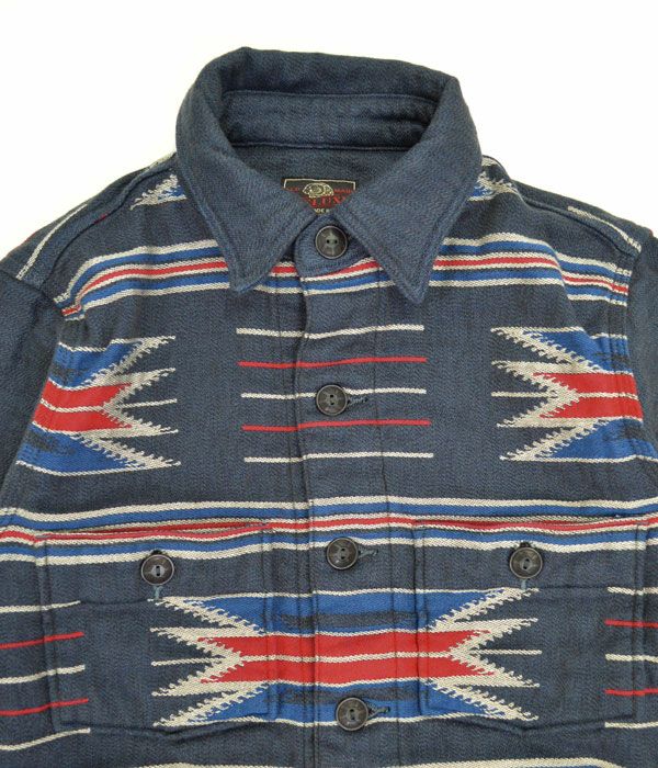 デラックスウエア(DELUXEWARE) 1940s NATIVE CHECK 長袖チェックシャツ チマヨ柄ヘビーネルシャツ HV-34