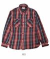 デラックスウエア(DELUXEWARE) VINTAGE CHECK 長袖チェックネルシャツ HV-33 RED