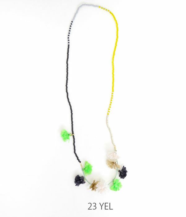 マーブルシュッド(marble SUD) ビスレ pompon ネックレス ビーズネックレス 189s999209 23 YEL