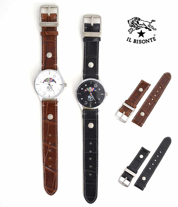イルビゾンテ (IL BISONTE) クロコダイル型押し 腕時計ベルト(太) リストウォッチ レザーベルト 5422306097  54223-0-6097 | トップジミー