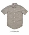 フリーホイーラーズ (FREEWHEELERS) “BIG BERTHA” 半袖コットンシャツ 1923017 LIGHT BROWN