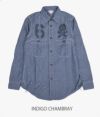 フリーホイーラーズ (FREEWHEELERS) “U.S.COAST GUARD 6” HAMMERSMITH カスタムシャツ 長袖プリントシャツ シャンブレーシャツ 1933007  INDIGO CHAMBRAY