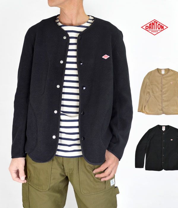 ダントン (DANTON) MEN'S FLEECE COLLARLESS JACKET ノーカラー