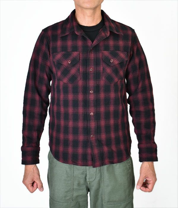 デラックスウエア (DELUXEWARE) OVERLAP B.F CHECK 長袖 バッファローチェック シャツ MVS-05