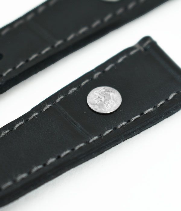 イルビゾンテ (IL BISONTE) クロコダイル型押し 腕時計ベルト(細) リストウォッチ レザーベルト 54223-0-6197