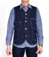 フリーホイーラーズ (FREEWHEELERS) CONDUCTOR VEST コットンベスト インディゴウォバッシュストライプ 2121001 1921017