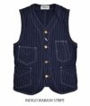 フリーホイーラーズ (FREEWHEELERS) CONDUCTOR VEST コットンベスト インディゴウォバッシュストライプ 2121001 1921017　INDIGO WABASH STRIPE