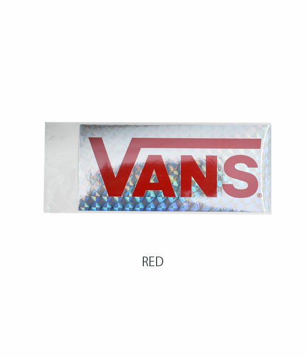 バンズ/ヴァンズ (VANS) FLV LOGO STICKER(小)ホログラム キラキラ ステッカー シール VANS014  RED