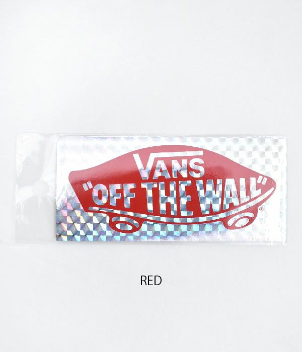バンズ/ヴァンズ (VANS) DECK STICKER(小)ホログラム キラキラ ステッカー シール VANS015  RED