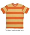 フリーホイーラーズ (FREEWHEELERS) "HORIZONTAL STRIPED" SET-IN SHORT SLEEVE T-SHIRT 半袖ボーダーTシャツ 2125018　 SUNRISE ORANGE×SAND BEIGE