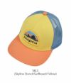 パタゴニア (PATAGONIA) キッズ トラッカーハット Kids' Trucker Hat 帽子 メッシュキャップ キッズ 66032 SKLS(Skyline Stencil:Surfboard Yellow)