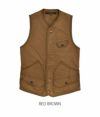 フリーホイーラーズ (FREEWHEELERS) "Bridgeport" VEST コットンベスト 2121004  RED BROWN