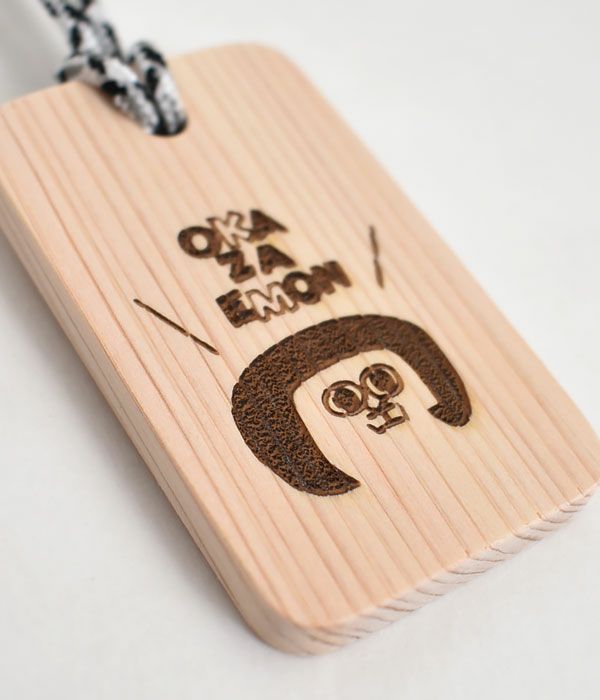 トップジミー (TOP JIMMY) WOOD CHARM -okazaemon- オカザえもん 木製キーホルダー ウッドプレート トップジミー オリジナル