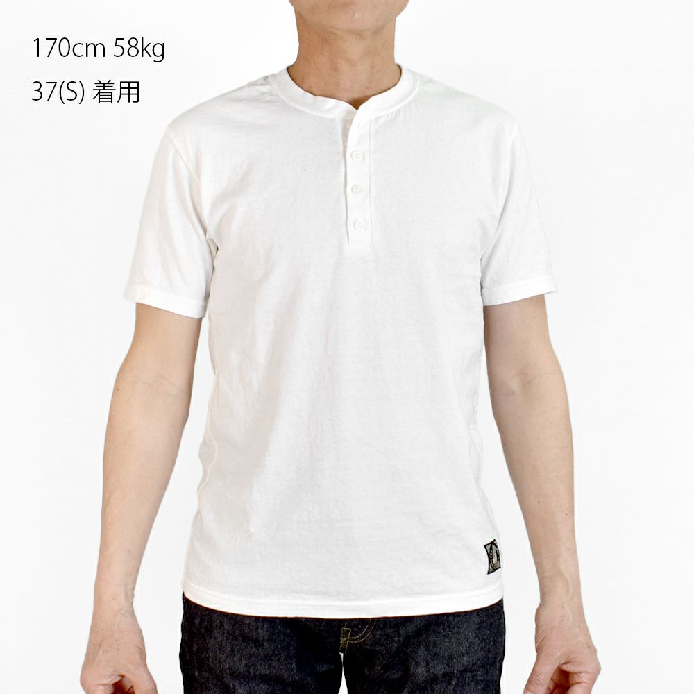 ダリーズ (DALEE'S&Co)<br> Spinner [1920s HENLEY NECK]<br> 半袖ヘンリーネックTシャツ<br> WHITE / DOPE.BLK / GRY.WASH
