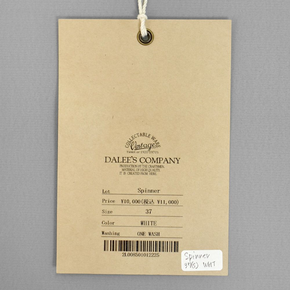 ダリーズ (DALEE'S&Co)<br> Spinner [1920s HENLEY NECK]<br> 半袖ヘンリーネックTシャツ<br> WHITE / DOPE.BLK / GRY.WASH