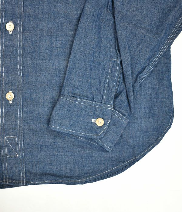 デラックスウエア (DELUXEWARE) ZEBRA.CHAMBRAY REAL VINTAGE WORK SHIRT 長袖インディゴシャンブレーシャツ 7620