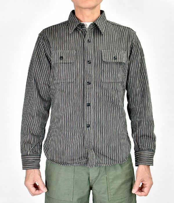 デラックスウエア (DELUXEWARE) HICKORY NEL SHIRT 長袖ヒッコリー