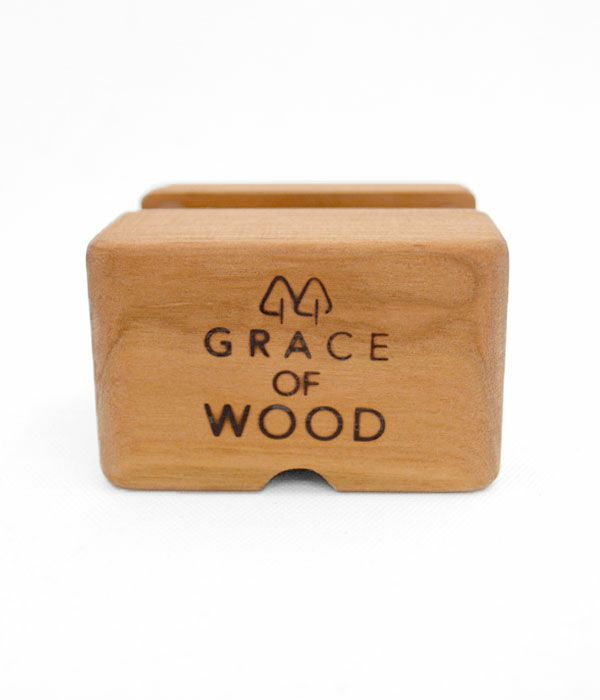 グレースオブウッド (GRACE OF WOOD) オリジナルスマホスタンド 縦置き スマホケース対応 木製 卓上