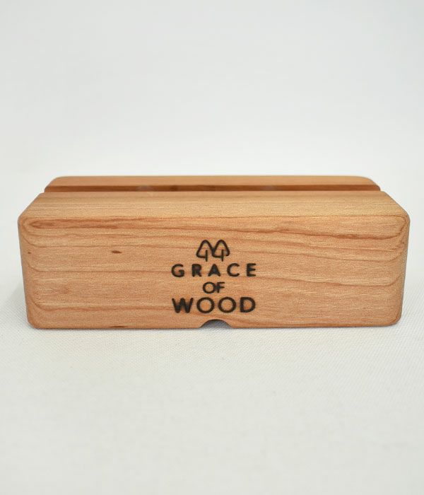 グレースオブウッド (GRACE OF WOOD) オリジナルスマホスタンド 横置き スピーカー対応 木製 卓上