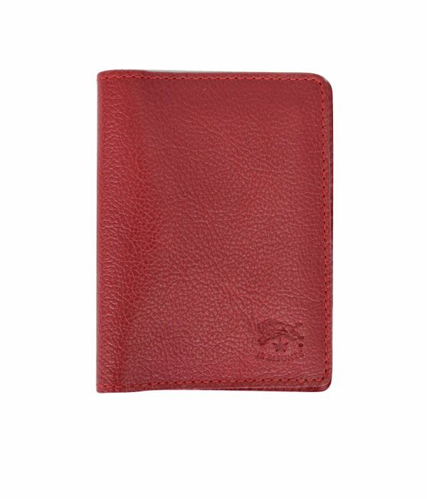 イルビゾンテ (IL BISONTE) 2つ折りレザーパスケース 定期入れ 41161-9 411619 34.レッド
