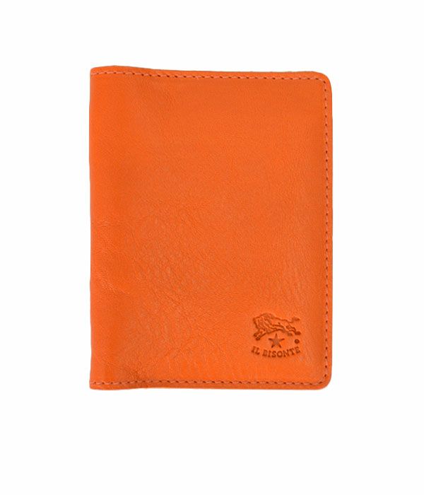 イルビゾンテ (IL BISONTE) 2つ折りレザーパスケース 定期入れ 41161-9 411619 66.オレンジ
