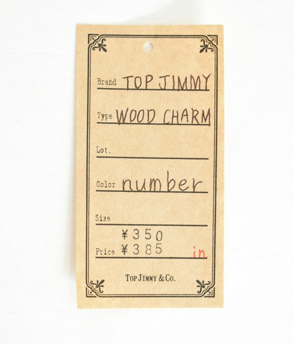 トップジミー (TOP JIMMY) WOOD CHARM -number- 木製キーホルダー ウッドプレート トップジミー オリジナル