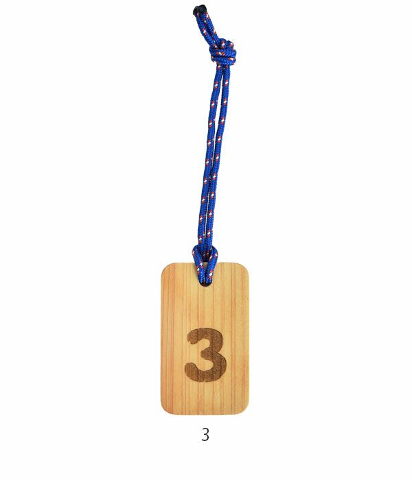 トップジミー (TOP JIMMY) WOOD CHARM -number- 木製キーホルダー ウッドプレート トップジミー オリジナル 3
