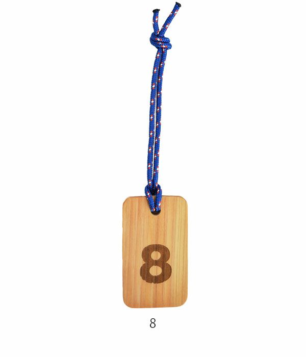トップジミー (TOP JIMMY) WOOD CHARM -number- 木製キーホルダー ウッドプレート トップジミー オリジナル 8