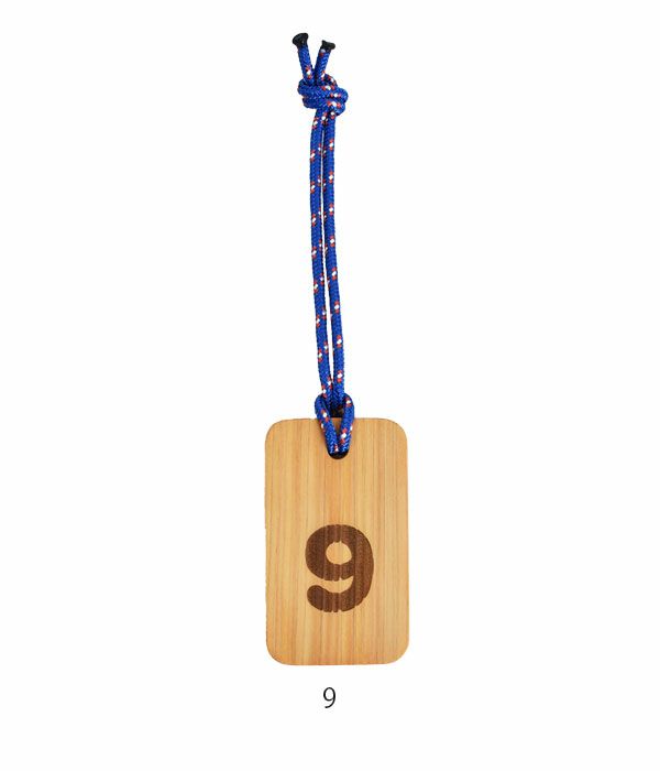 トップジミー (TOP JIMMY) WOOD CHARM -number- 木製キーホルダー ウッドプレート トップジミー オリジナル 9