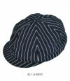 シュガーケーン (SUGARCANE) WABASH STRIPE APPLE JACK CAP ハンチング キャスケット 帽子 SC02070　 421. A.NAVY