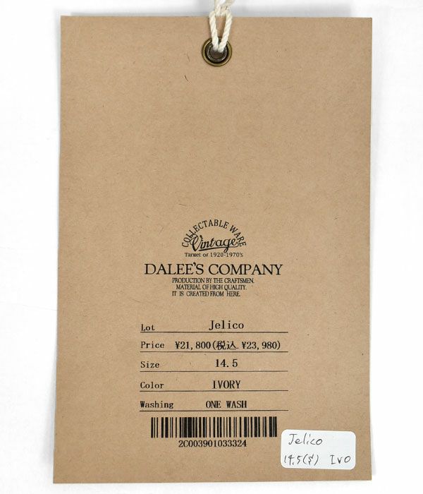 ダリーズ (DALEE'S&Co) Jelico...20s Jelico shirt 長袖コットンシャツ Jelico