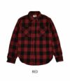 デラックスウエア (DELUXEWARE) 50s BUFFALO CHECK 長袖チェックネルシャツ 2022年モデル HV-00  RED