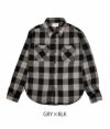 デラックスウエア (DELUXEWARE) 50s BUFFALO CHECK 長袖チェックネルシャツ 2022年モデル HV-00  GRY×BLK