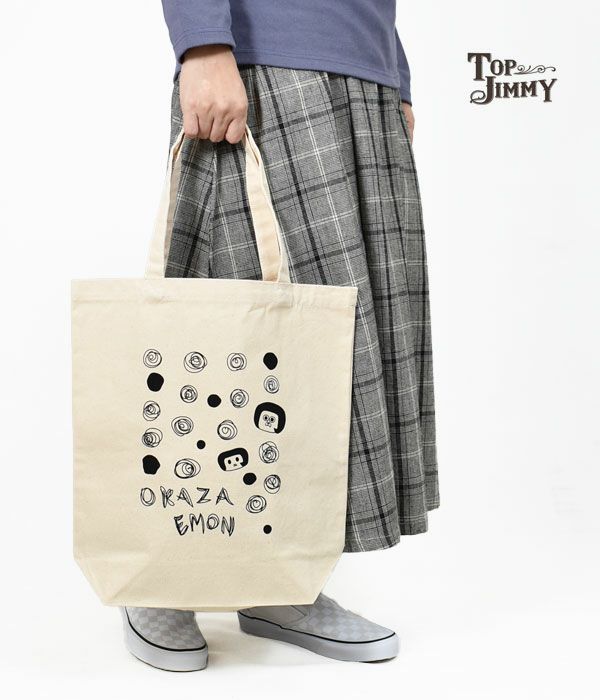 トップジミー (TOP JIMMY) OKAZAEMON TOTE BAG =M= -ぐるぐる水玉 オカザえもん- トートバッグ エコバッグ マイバッグ 岡崎