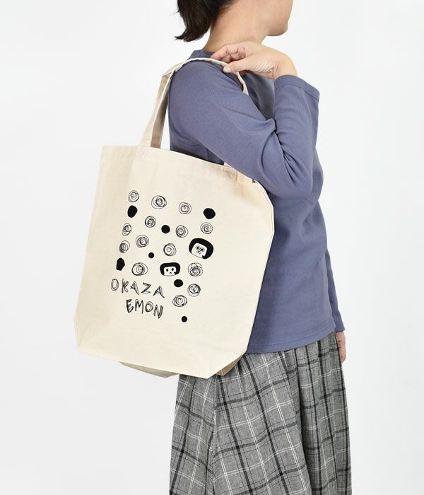 トップジミー (TOP JIMMY) OKAZAEMON TOTE BAG =M= -ぐるぐる水玉 オカザえもん- トートバッグ エコバッグ マイバッグ 岡崎