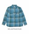 フェローズ (PHERROW'S) FLANNEL SHIRT 長袖チェックネルシャツ 22W-750WS-C 100. LIGHT BLUE PLAID